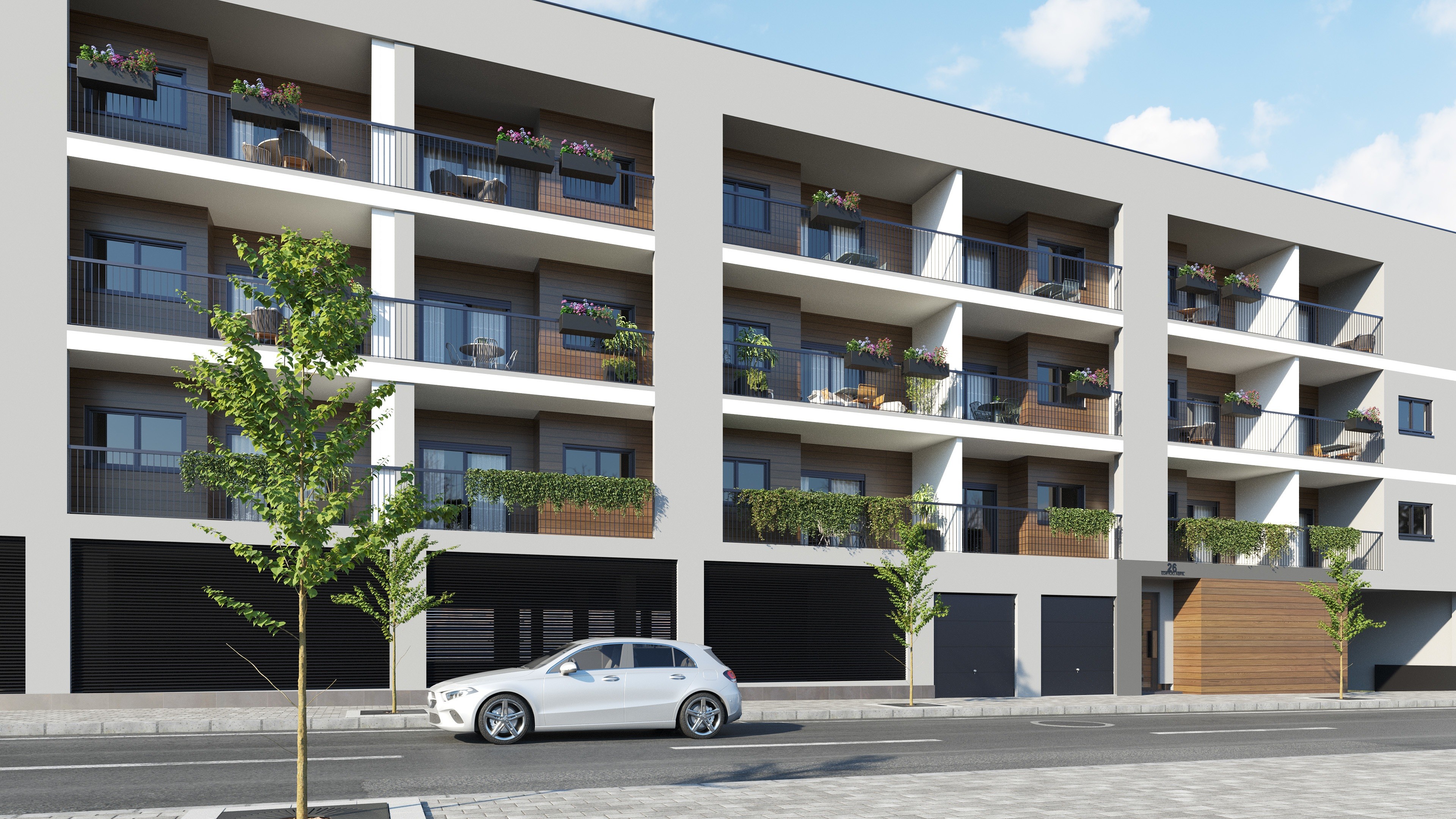 Edificio Abril entrada ronda sur murcia