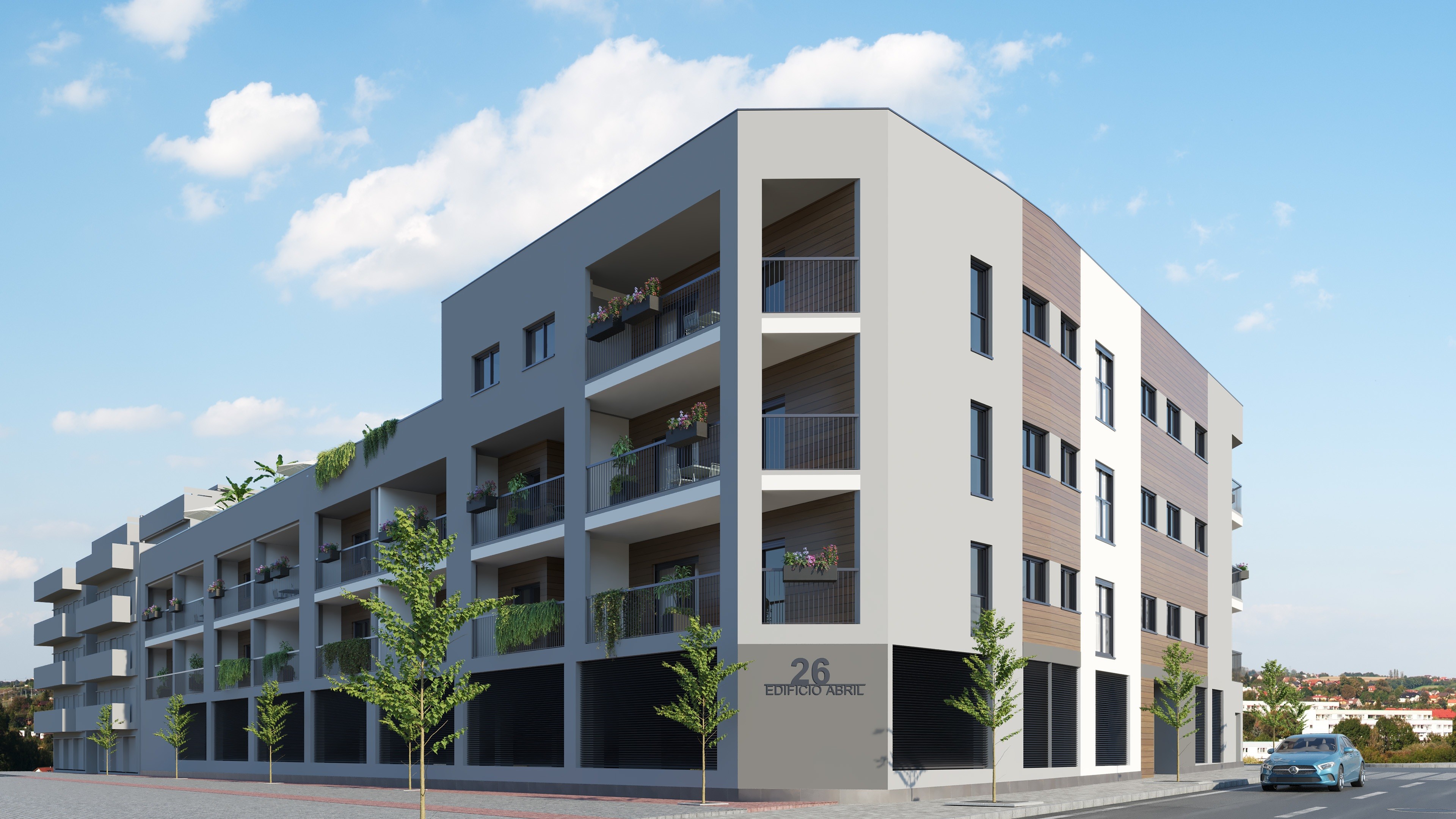 Edificio Abril esquina calle peatonal ronda sur murcia